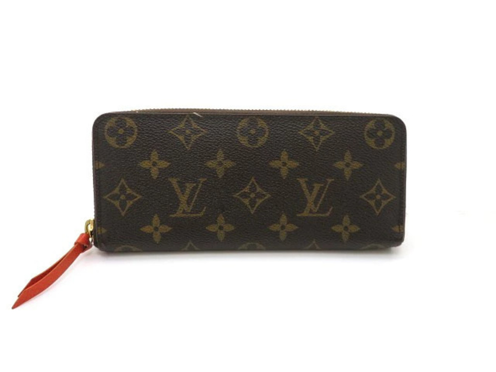 LOUIS VUITTON Wallet Portefeuille Clemence Monogram Piment Round Long